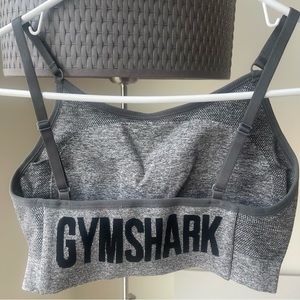 GYMSHARK Flex Strappy Sports Bra - Charcoal Grey Marl